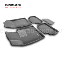Текстильные 3D коврики Euromat3D Business в салон для Kia K5 (2020-) № EMC3D-002708G Серые