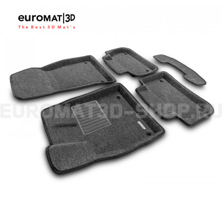 Текстильные 3D коврики Euromat3D Business в салон для Audi Q5 (2017-2020) № EMC3D-001101G Серые