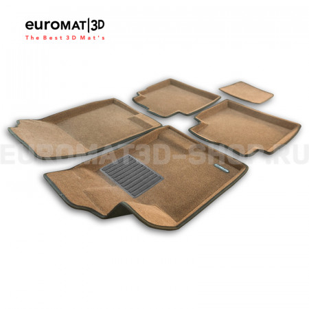 Текстильные 3D коврики Euromat3D Business в салон для Haval Jolion (2021-) (полный привод) № EMC3D-001473R Коричневые