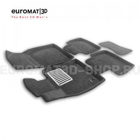 Текстильные 3D коврики Euromat3D Lux в салон для Toyota Camry XV80 (2024-) № EM3D-005112G Серые